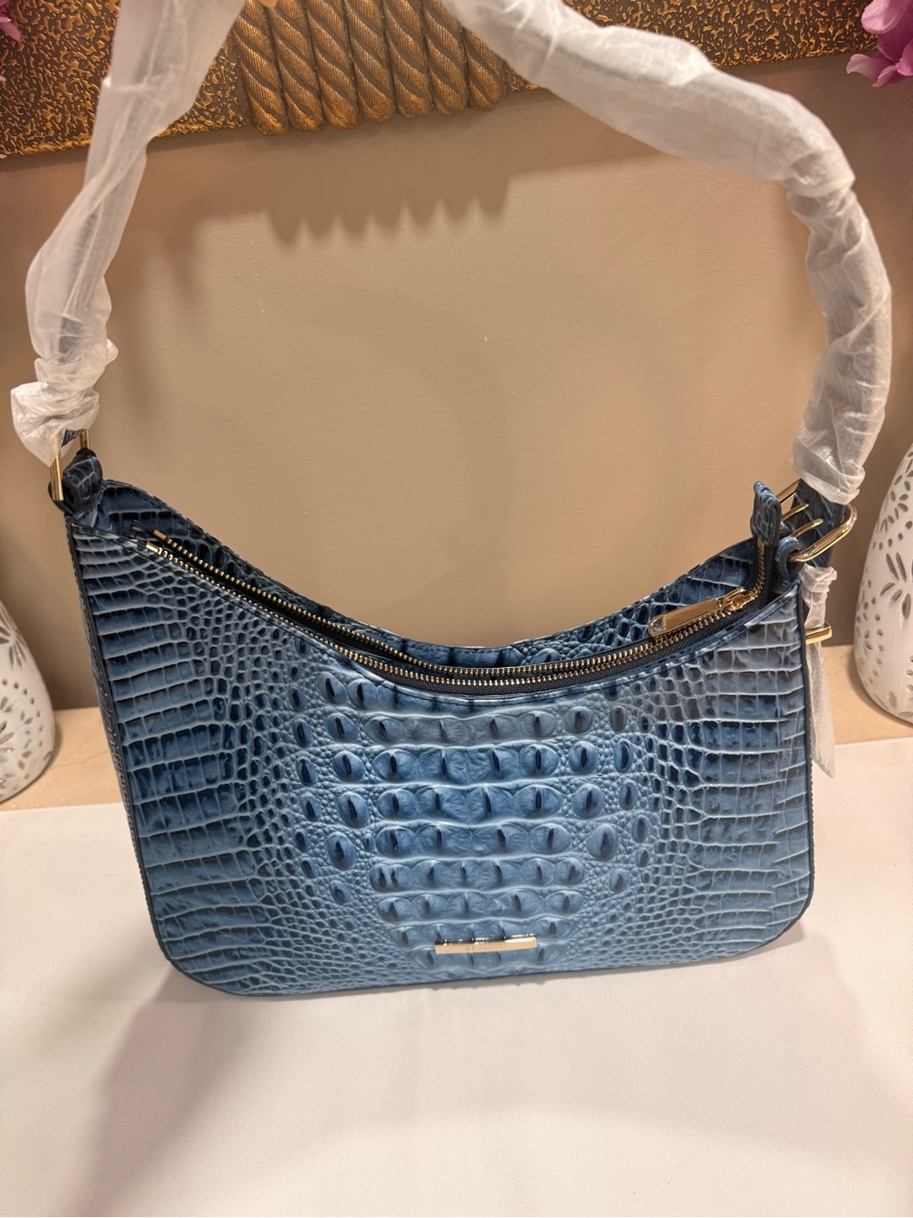 NWT Brahmin Abbott Serenade Blue Shoulder Bag